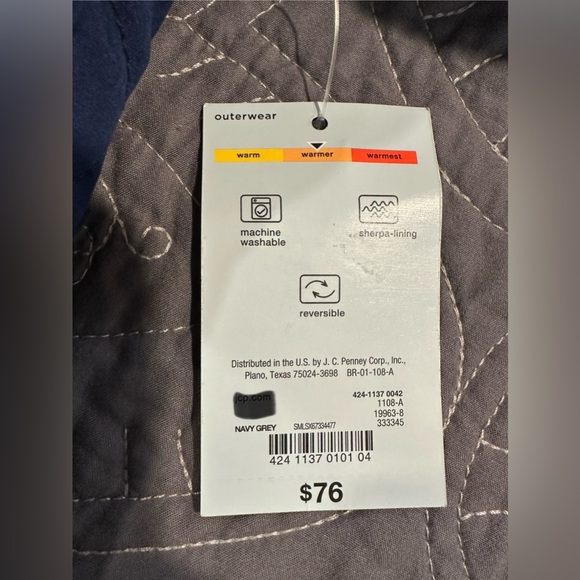 Okie Dokie Toddler Girls Navy And Gray Reversible Jacket NWT Size 2T - Picture 2 of 7